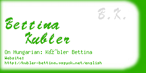 bettina kubler business card